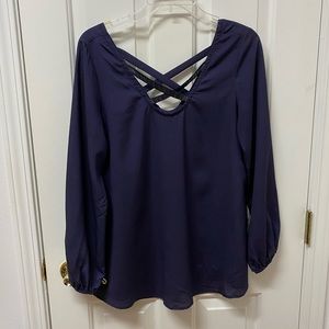 Blue Elephant tunic w/ beaded crisscross.